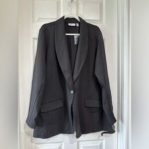 Susan Graver Tailored 3X Regular Smart Ponte Knit Blazer Black NEW